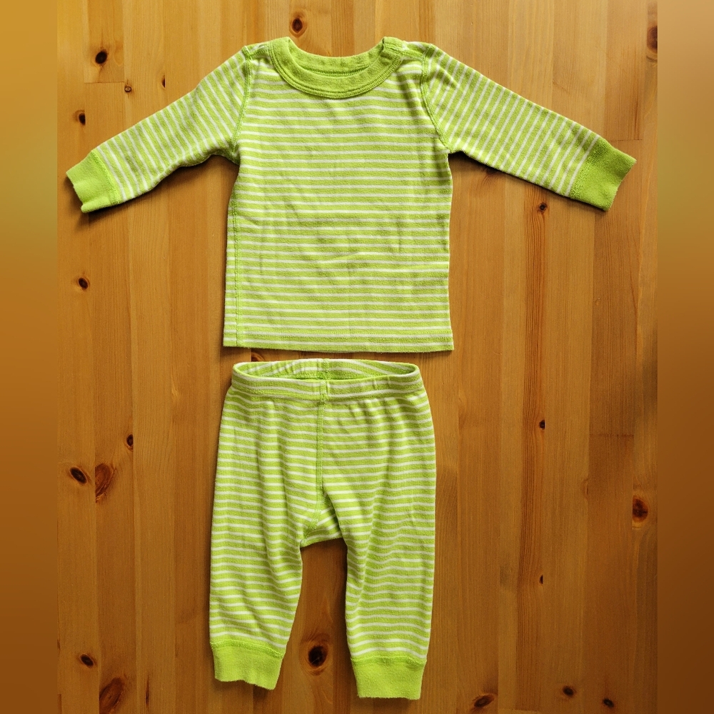 Hanna Andersson Long-Sleeve Pajamas - Spring Green Stripes 70cm 6-12 months $10